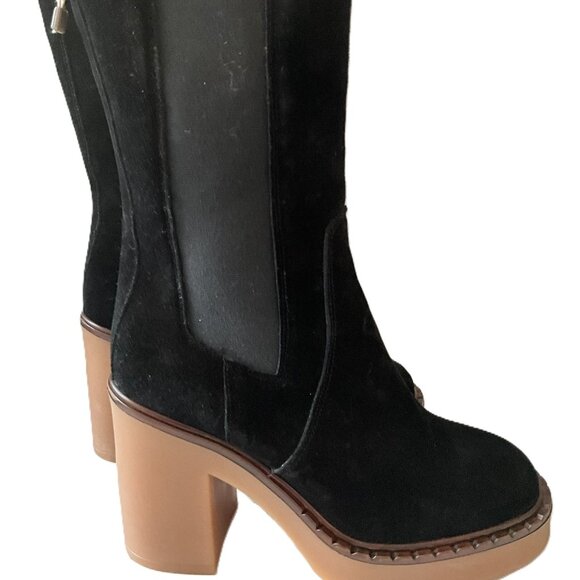 Nila & Nila Suede Platform Ankle Boots Black Made in Italy Size 38 - Picture 2 of 10